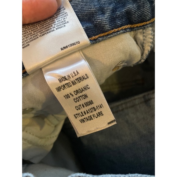 AGOLDE Vintage Flare High Rise Jeans Light Blue Organic Cotton Size 25 - Picture 5 of 6